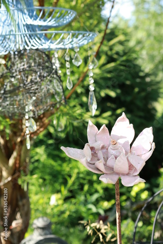 Ceramic flowers in summer