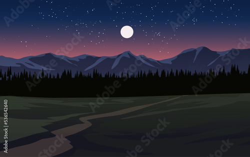 moon over the mountains