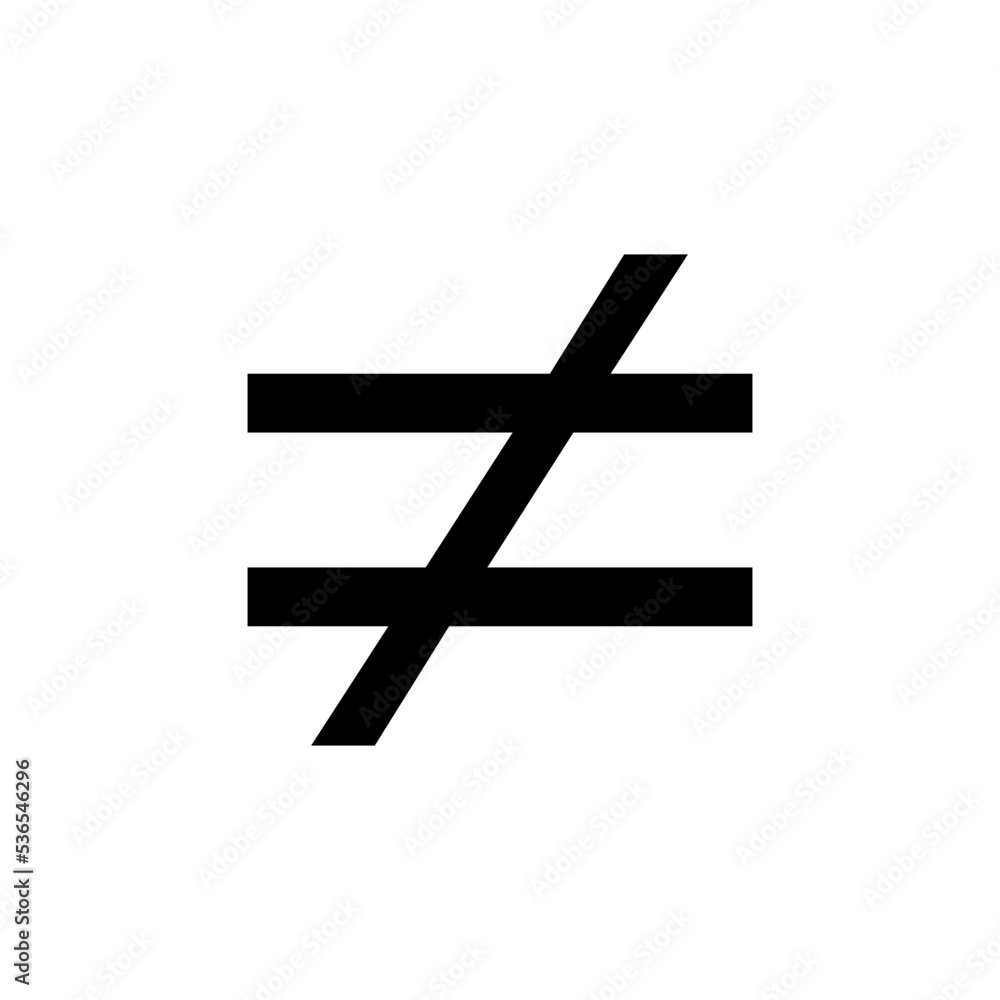 not equal symbol vector illustration isolated on white background. not equal symbol vector illustration isolated on white background.