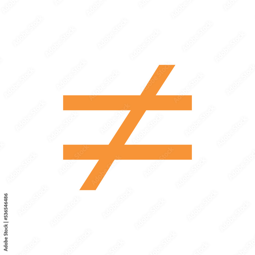 not equal symbol vector illustration isolated on white background. not equal symbol vector illustration isolated on white background.