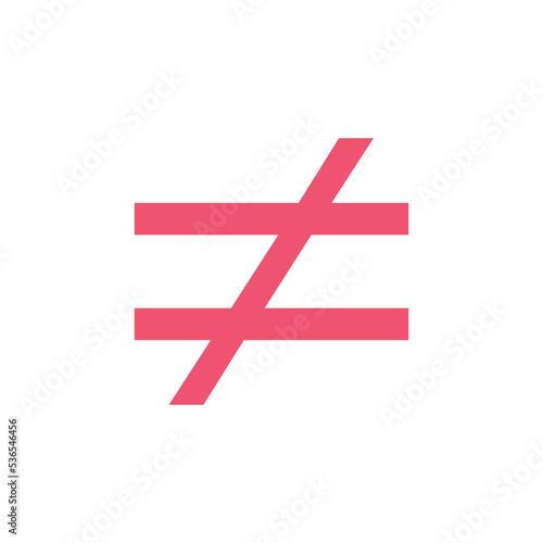 not equal symbol vector illustration isolated on white background.