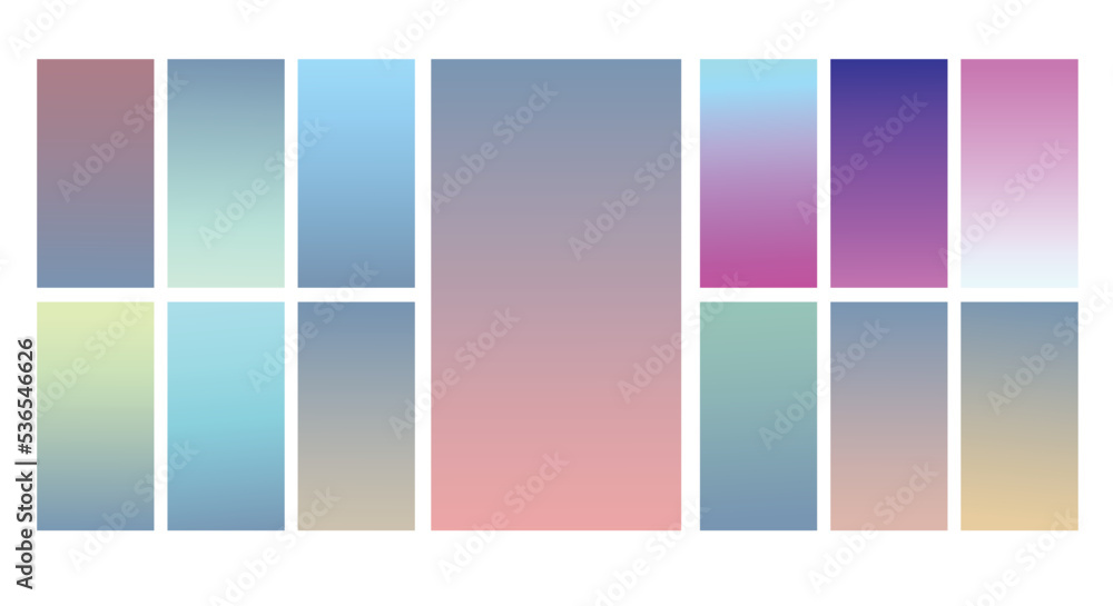 Set of Pastel gradient background. Soft pastel gradient background Template. Modern screen gradient for web
Set of Pastel gradient background. Soft pastel gradient background Template. Modern screen gradient for web
