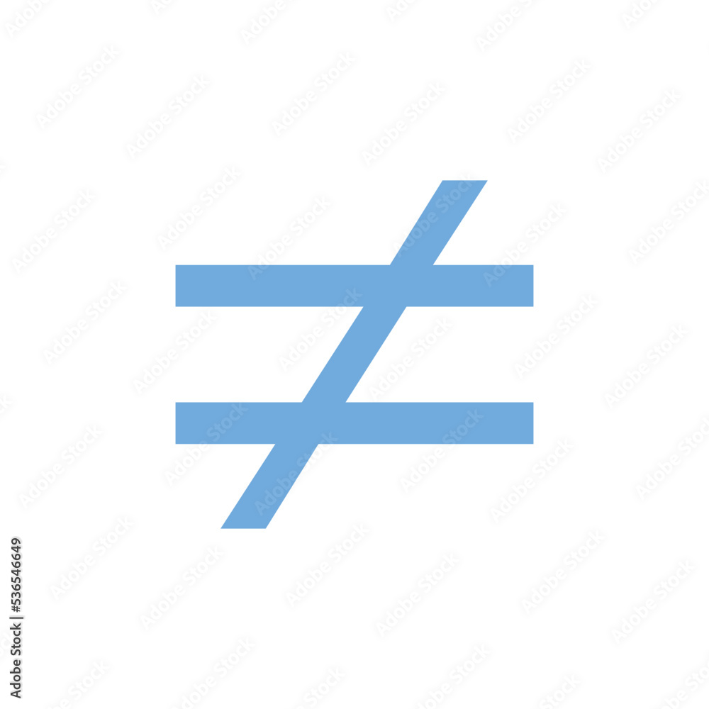 not equal symbol vector illustration isolated on white background. not equal symbol vector illustration isolated on white background.