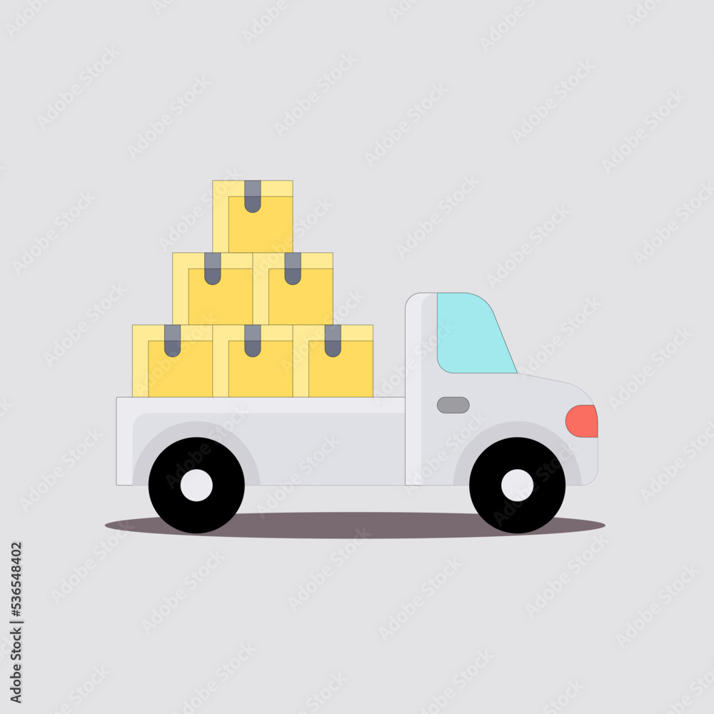 Art illustration icon logo flat cartoon transportation design symbol concept of truck pick up heavy equipment Art illustration icon logo flat cartoon transportation design symbol concept of truck pick up heavy equipment