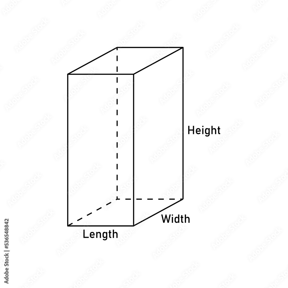 3d shape of rectangular prism in mathematics vector illustration 3d shape of rectangular prism in mathematics vector illustration