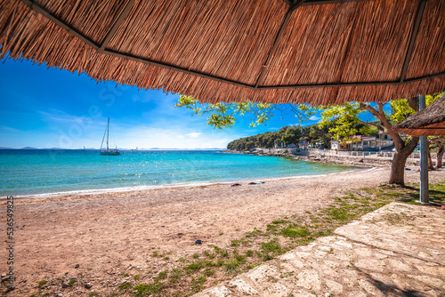 Island of Murter turquoise lagoon beach Slanica view