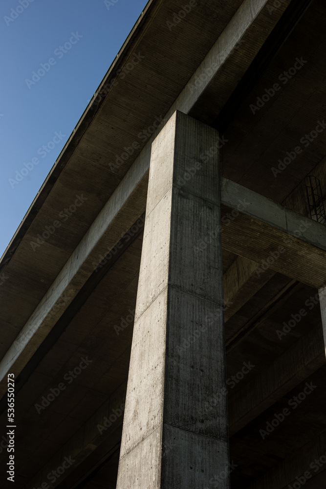 Under the pillar bridge on a sunny day Under the pillar bridge on a sunny day