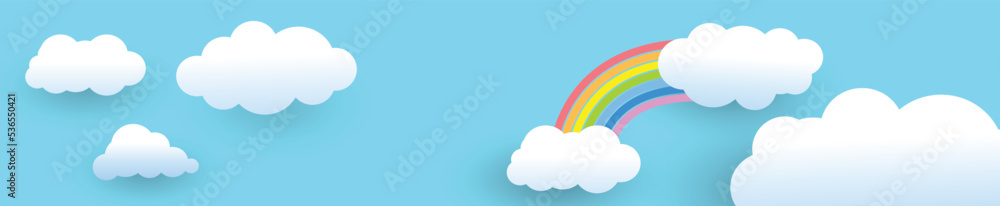 rainbow, clouds and sky, weather nature background, vector illustration. rainbow, clouds and sky, weather nature background, vector illustration.