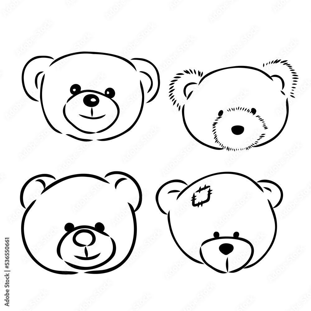 Bear doll icon outline flat design vector. Teddy bear icon outline Bear doll icon outline flat design vector. Teddy bear icon outline