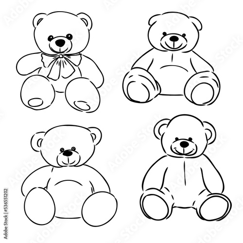 Bear doll icon outline flat design vector. Teddy bear icon outline
