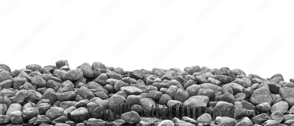 Pile of black and white stones and rocks balckground isolated Pile of black and white stones and rocks balckground isolated