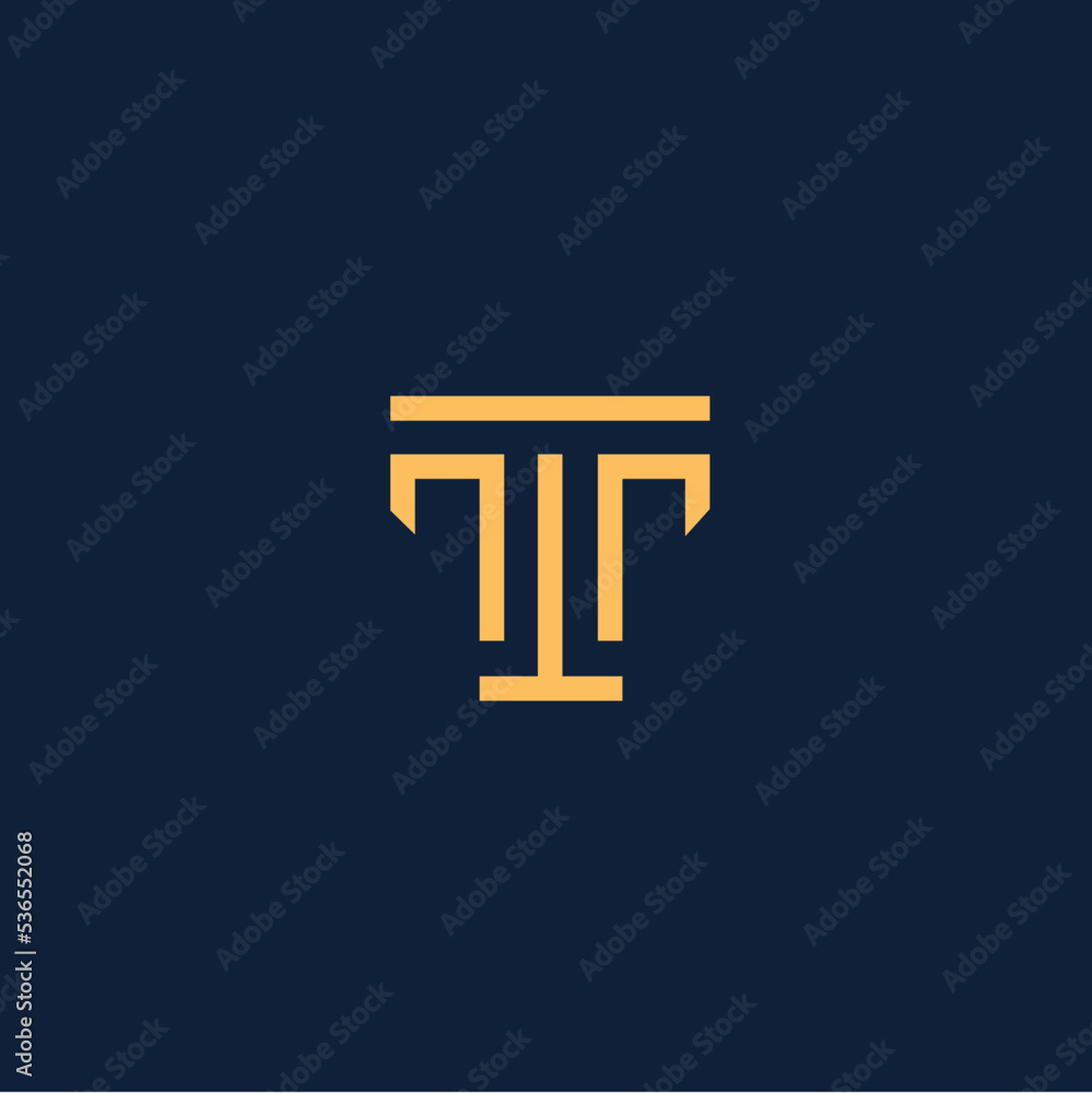 Modern letter T monogram logo. Universal emblem vector icon. Modern letter T monogram logo. Universal emblem vector icon.