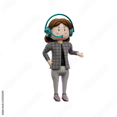  female customer service 3d illustration