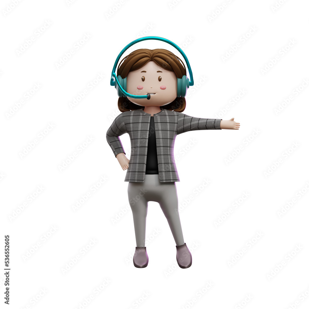 female customer service 3d illustration female customer service 3d illustration