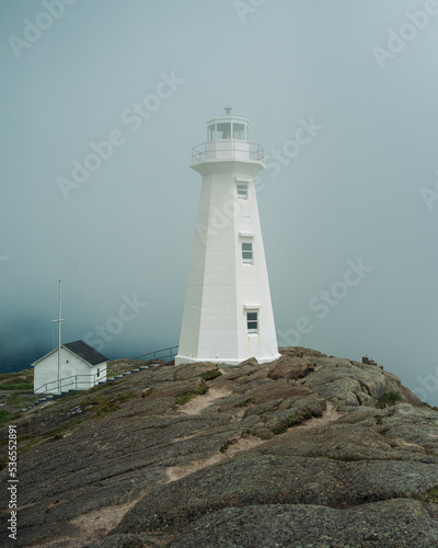 Cape Spear Lighthouse in fog  St. Johns  Newfoundland and Labrador  Canada