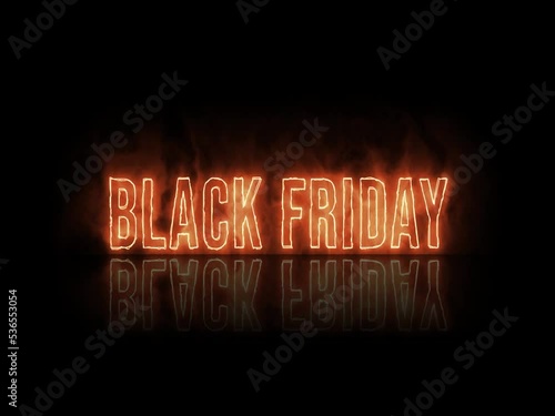 Black Friday neon light motion text effects 4k on dark background 