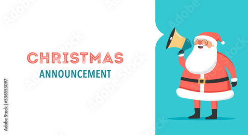 Christmas announcements concept design with Santa Claus