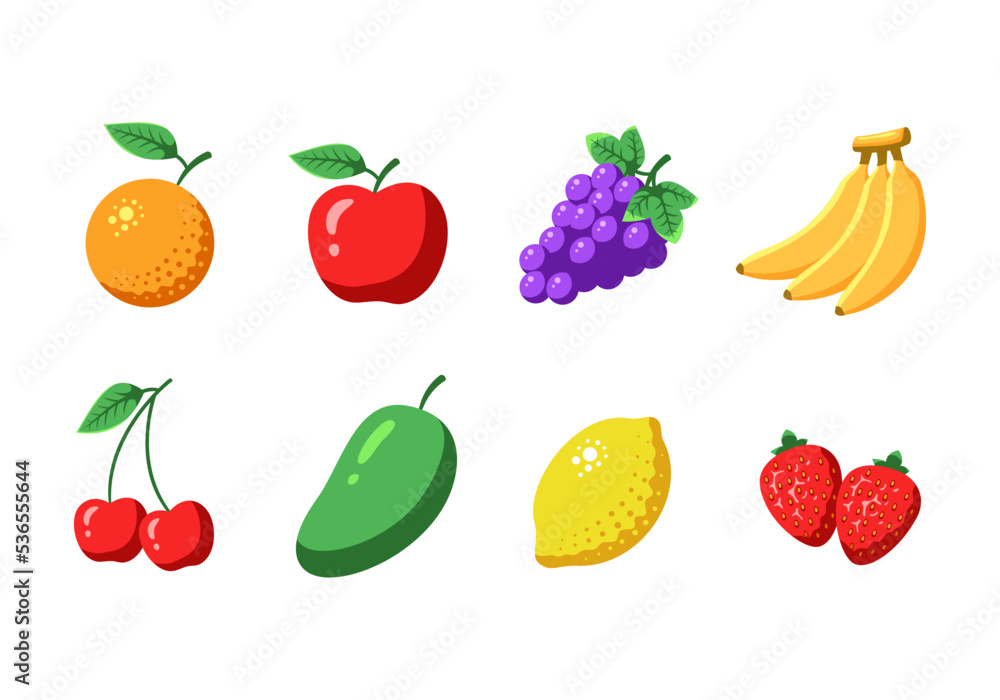Flat Design Fruit Collection Set Flat Design Fruit Collection Set