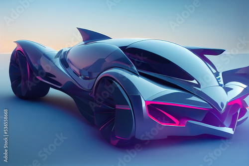 Futuristic car concept  3d rendering  3d illustration