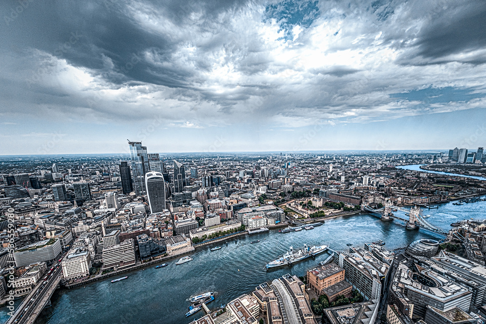 Fototapeta premium London Cityscape Aerial Panorama View