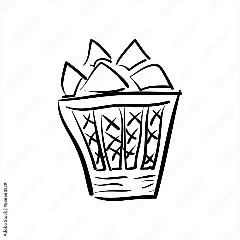 art illustration abstract hand draw vector symbol icon of food basket art illustration abstract hand draw vector symbol icon of food basket