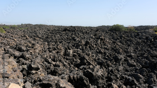 Kula Salihli Unesco Global Geopark. Black volcanic stones