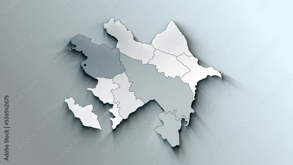 Modern White Map of Azerbaijan with Regions Modern White Map of Azerbaijan with Regions