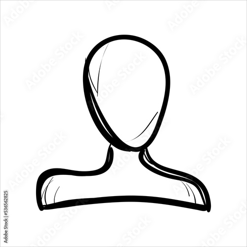 art illustration sketch abstract hand draw vector symbol icon of head person mannequin