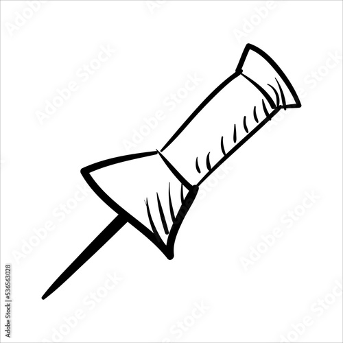 art illustration sketch abstract hand draw vector symbol icon of pin