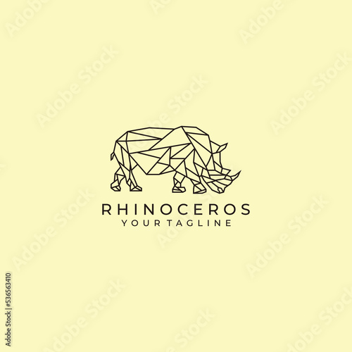 Rhinoceros logo desing icon vector