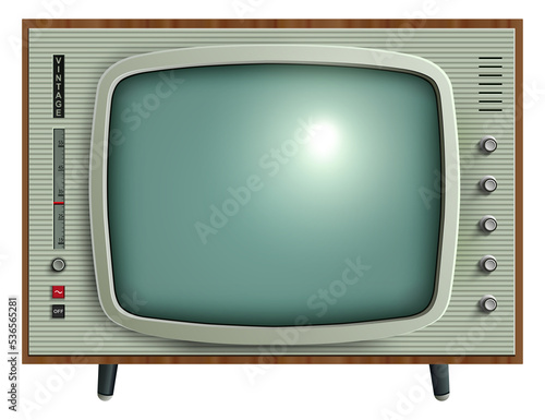 Retro tv isolated, 3d realistic icon of vintage TV illustration. photo