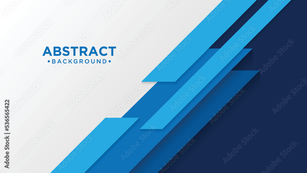 White and blue modern abstract wide banner with geometric shapes.
