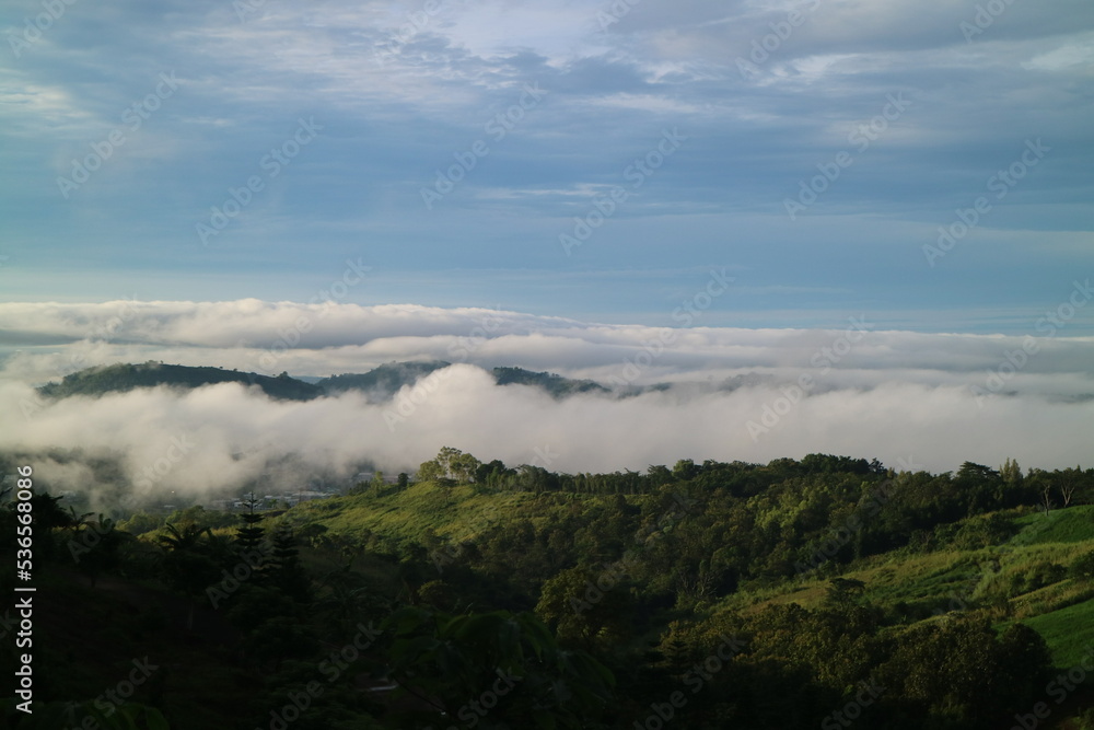 clouds over the mountains scenery in the mist at Khao Kho, Thailand clouds over the mountains scenery in the mist at Khao Kho, Thailand