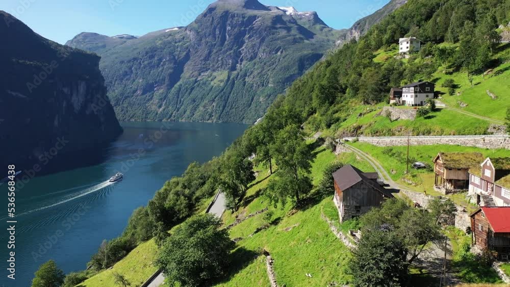 The beauty of the fjords in Norway. Aerial view.