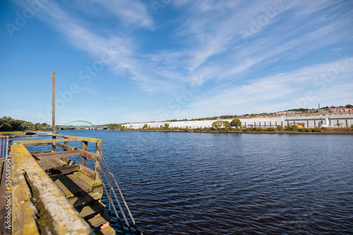 Blaydon England  17th Sept 2022  View of Newcastle upon Tyne s Scotswood Bridge from the Tyne River in Blaydon.