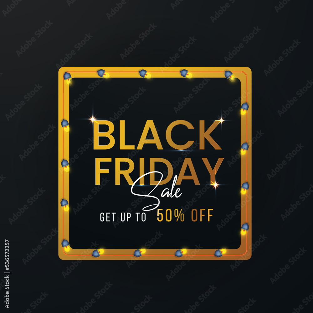 Black Friday sale golden luxury poster and banner design Black Friday sale golden luxury poster and banner design