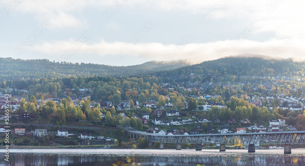 Obraz premium Vingnes bridge in the city of Lillehammer, Norway.