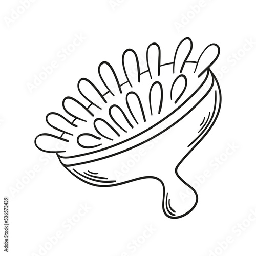 Doodle body massager isolated on a white background. Hand drawn, simple outline illustration. It can be used for decoration of textile, paper.