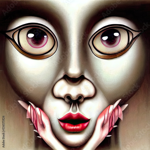 girl  lady  beauty  horror element  suspense eyes face art