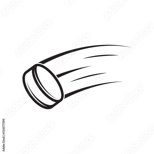 Vintage retro vwinter sport hockey puck. Can be used like emblem, logo, badge, label. mark, poster or print. Monochrome Graphic Art. Vector Illustration. Engraving