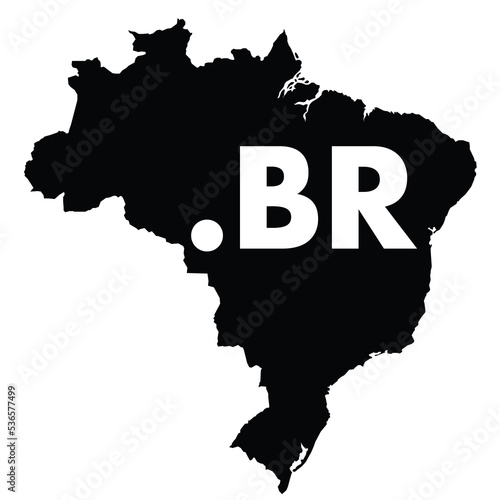 Outline of Brazil with internet country code (BR) photo