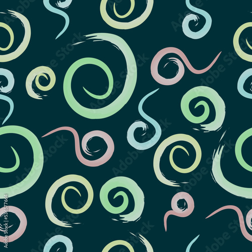 Abstract spirals watercolor seamless pattern illustration design