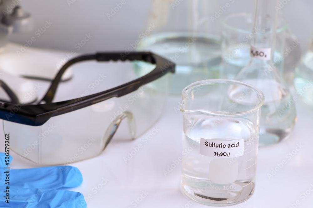 sulfuric acid in glass, chemical in the laboratory and industry sulfuric acid in glass, chemical in the laboratory and industry