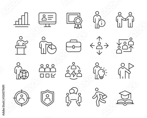 Human Resources - Line Icons - Editable Stroke