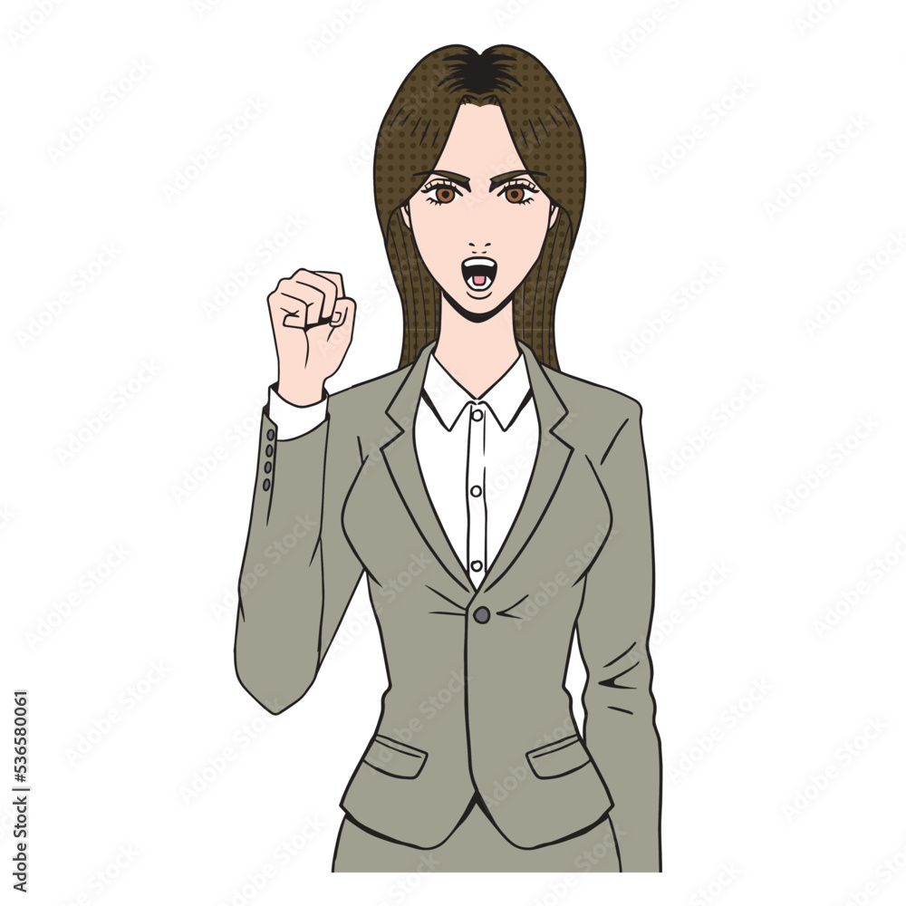 アメコミタッチの応援するビジネスウーマン