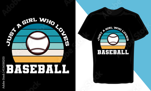 Just A Girl Who Loves Baseball T-Shirt Design