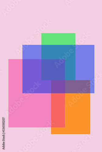 modern minimal style background with pink, green, blue and green squares