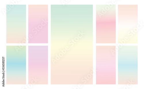 Set of multicolor Pastel gradient background. Soft pastel gradient background Template. Modern screen gradient for web 
