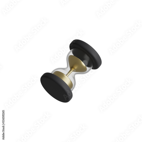 3D Isolated Time Hourglass Opportunity Countdown Investment Business Analytic Capital Stock Investment Gold Black Illustration Icon on Clear Transparent Background