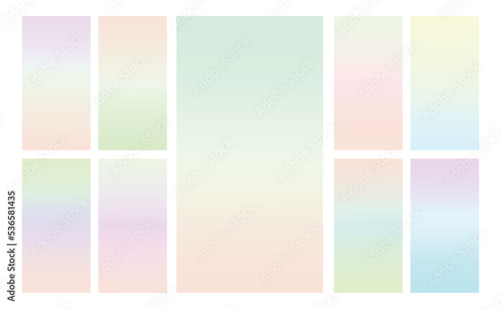 Modern Screen vector multicolor pastel gradient Background. Vibrant smooth soft color gradient for Mobile Apps, background Design. Bright Soft Color Gradient for mobile apps.
